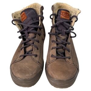 KEDS‎ WOMEN'S faux fur boot shoe LACE UP SIZE 7 tan